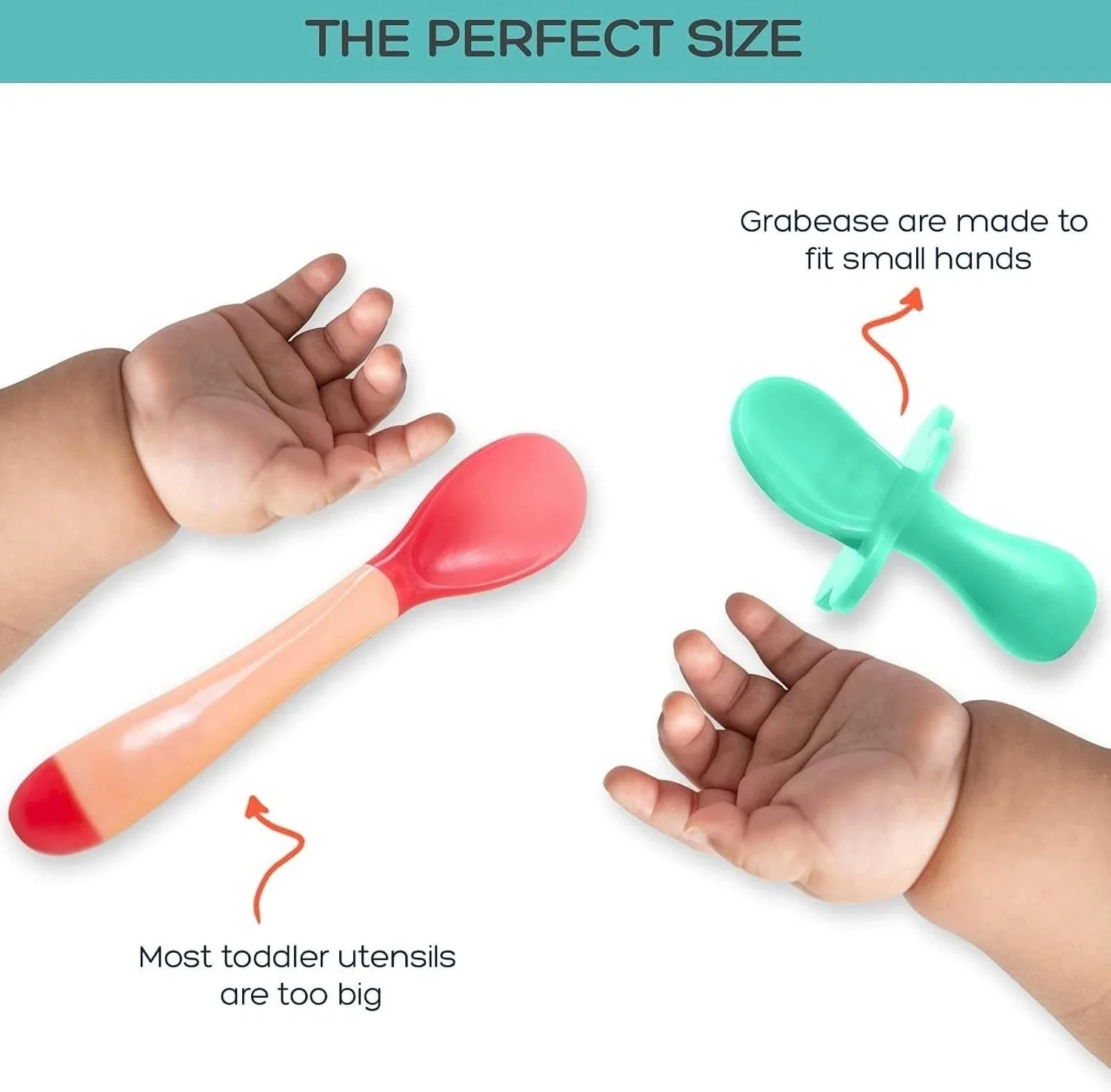 Grabease Silicone Baby Utensil Set - Mint Green - Image 6
