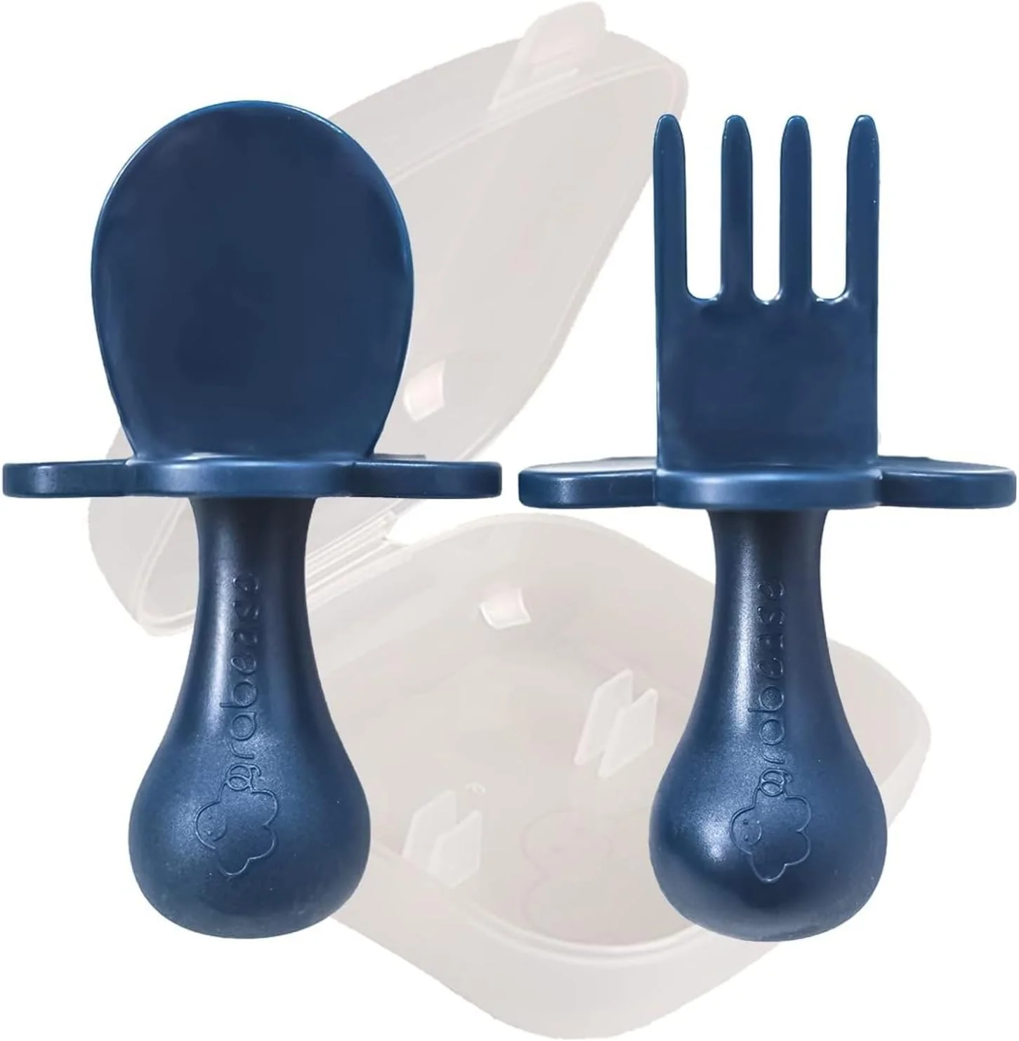 Grabease Silicone Baby Utensil Set - Navy - Image 2