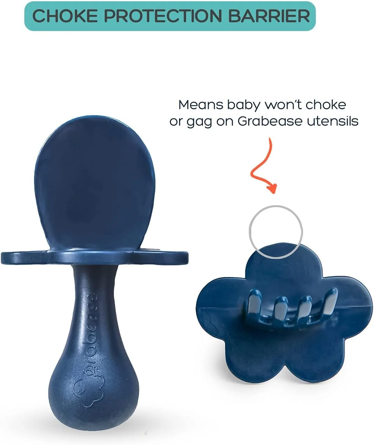 Grabease Silicone Baby Utensil Set - Navy - Image 4