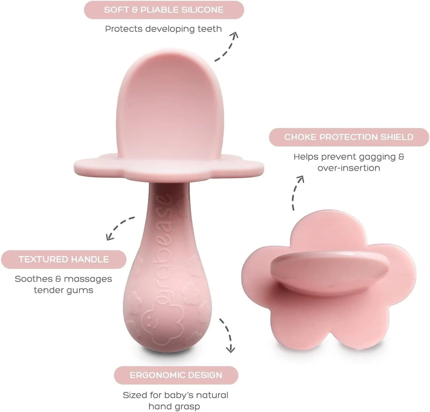 Grabease Silicone Spoons 2-Pack (Blush Pink) - Image 2