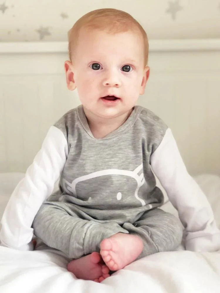 Grey Bear Baby Sleepsuit (Various Sizes) - Image 4