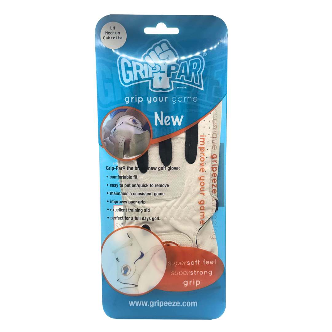 Grip-Par Cabretta Golf Glove - Black/White (LH Medium)