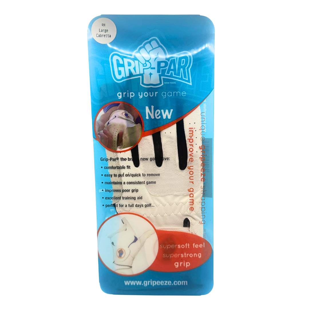 Grip-Par Cabretta Golf Glove - White/Black (RH Large)