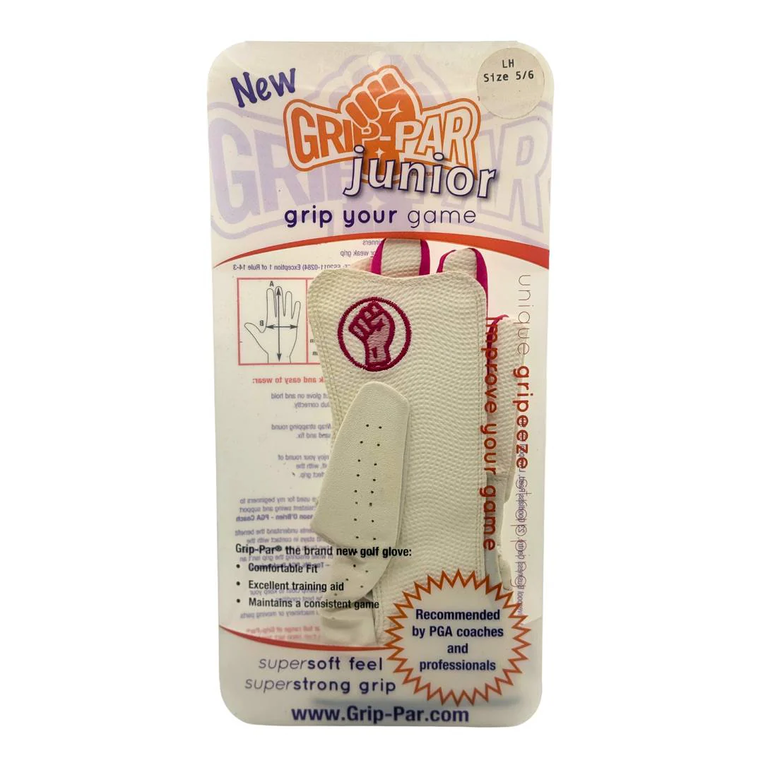 Grip-Par Junior Golf Glove - Pink/White (LH 5/6)