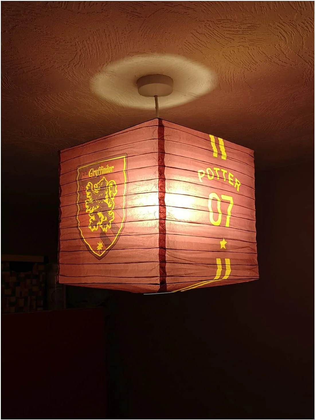Groovy Uk Harry Potter Quidditch Cube Paper Shade, Black/Burgundy/Yellow - Image 2