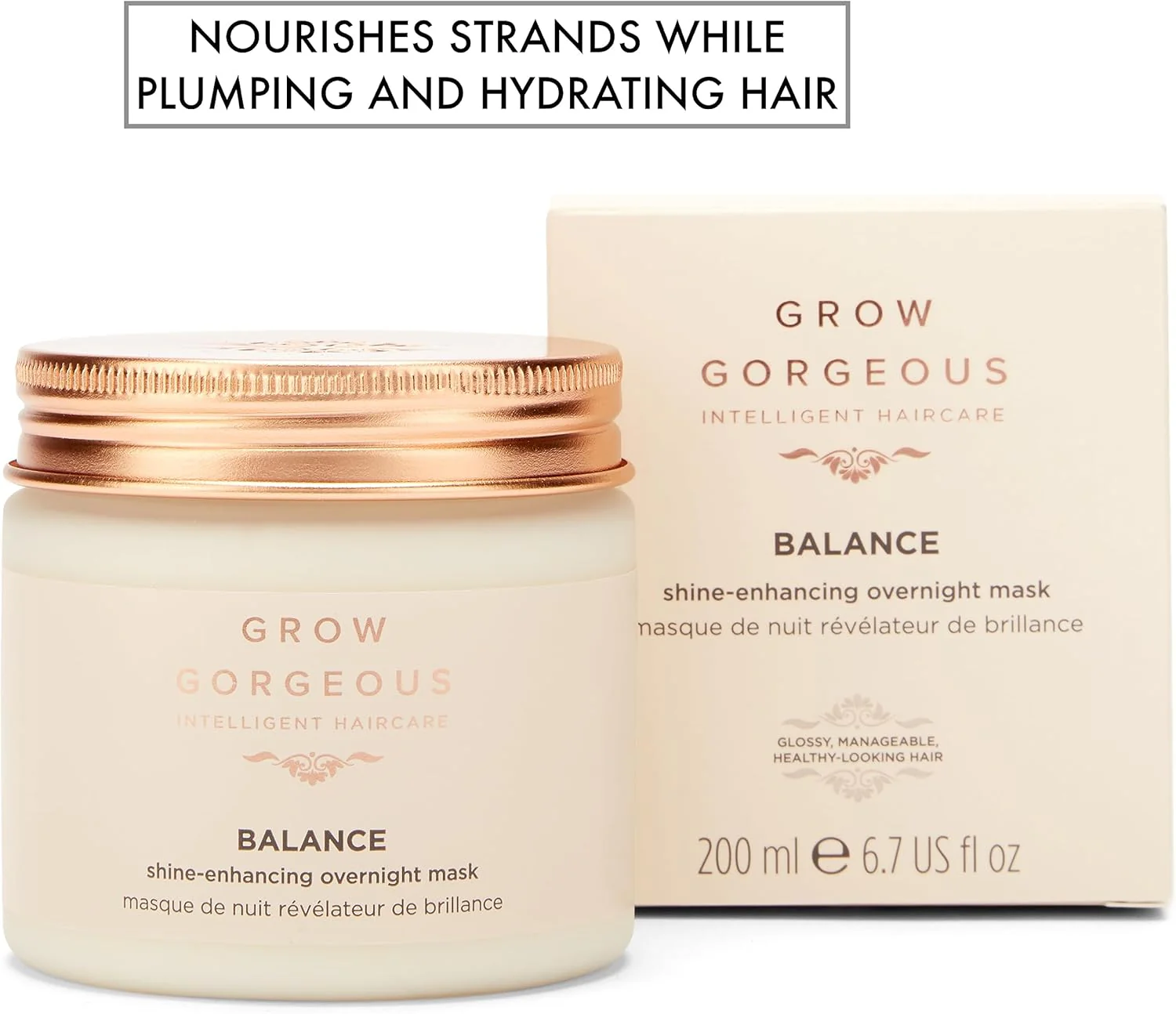GROW GORGEOUS Balance Shine-Enhancing Overnight Mask - 200ml - Image 3