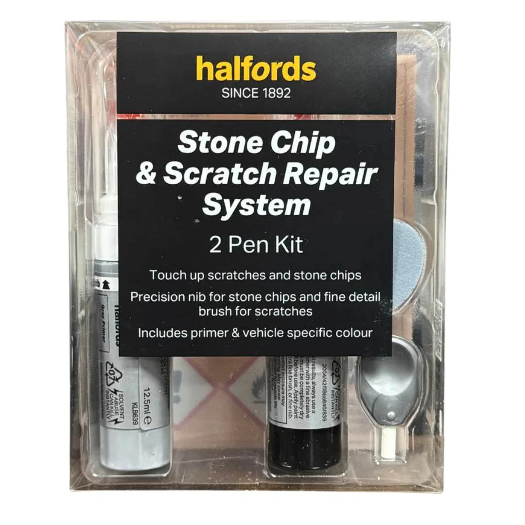 Halfords Stone Chip & Scratch Repair System for Cars - 2 Pen Kit (Phantom Black Pearlescent)