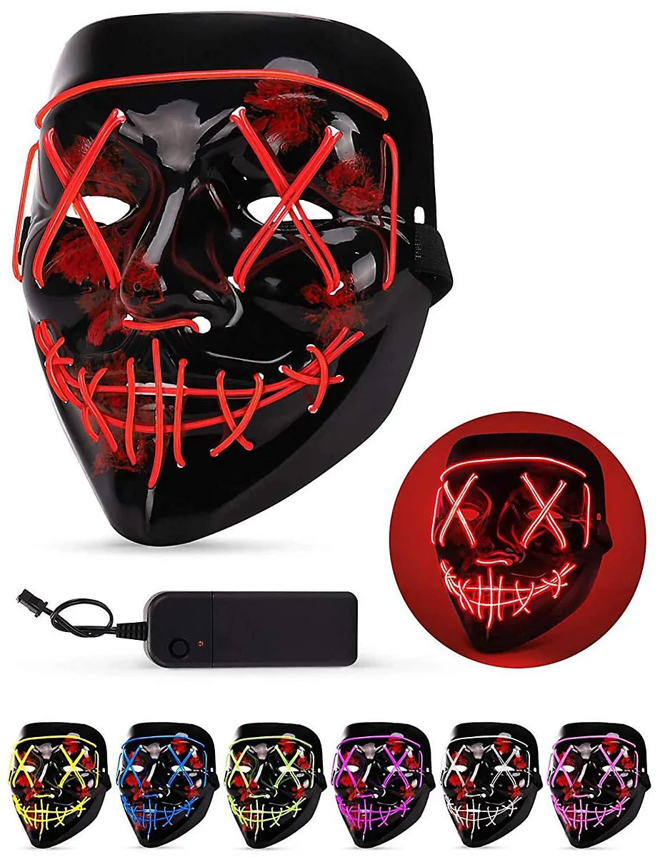 Halloween LED Stitched Purge Mask - RED - Image 3