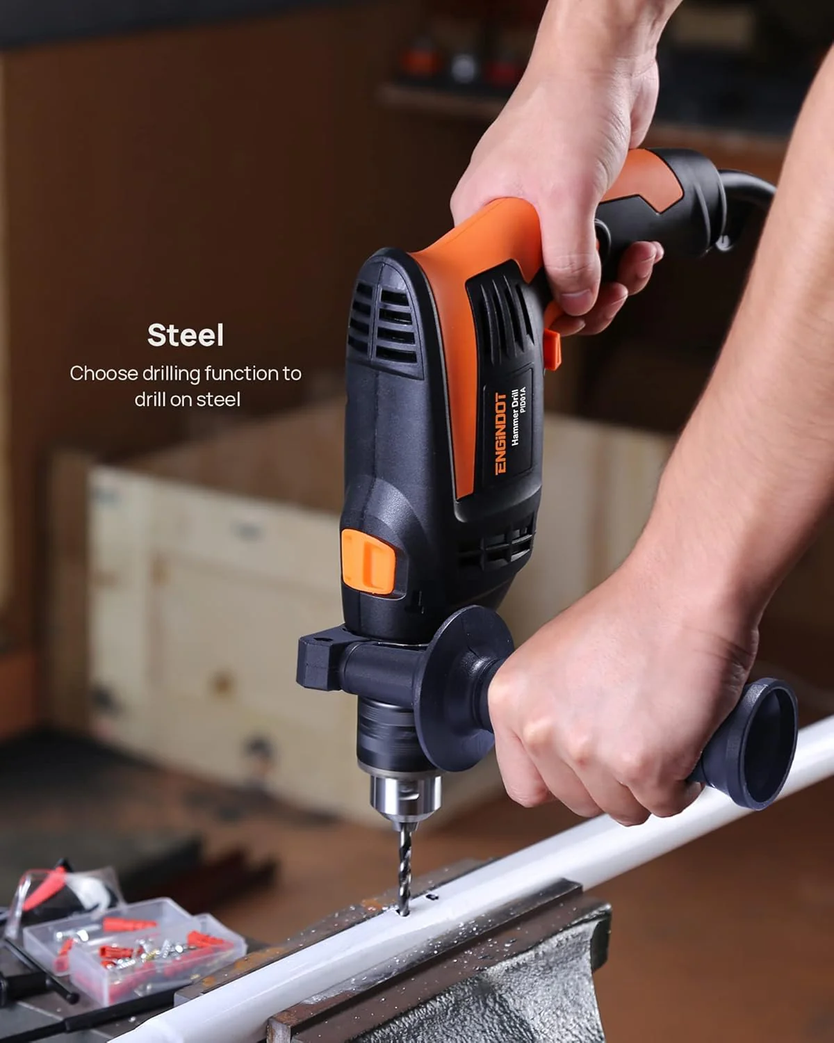 Hammer Drill, ENGiNDOT 710W Corded Impact Drill 2 IN1 - Image 8