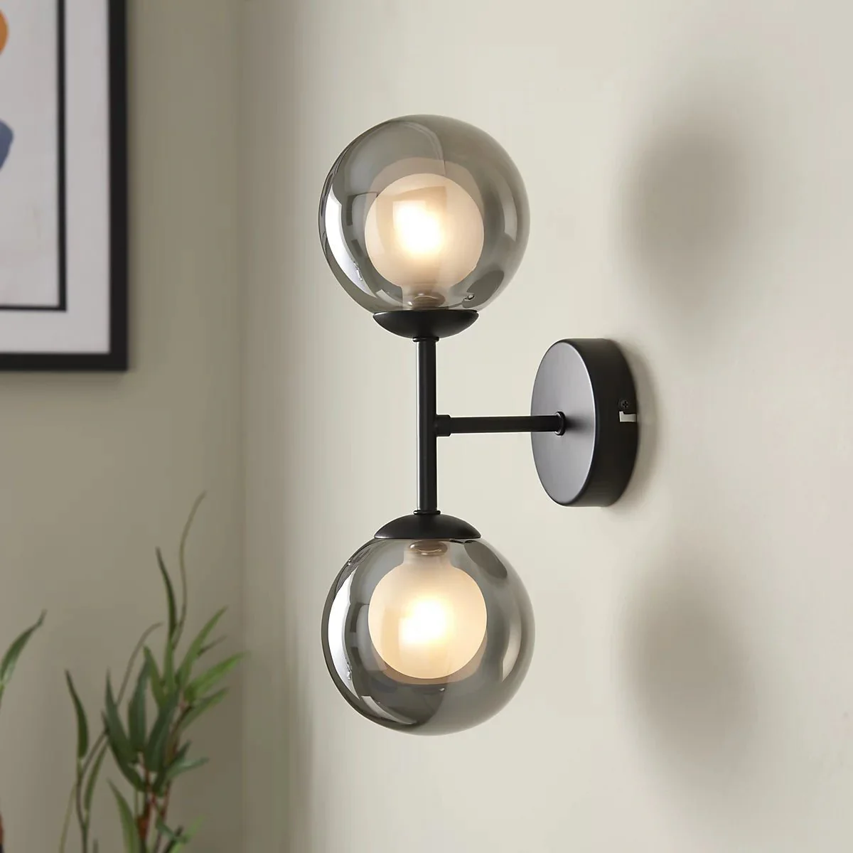 Harbour Studio Matte Black Cole Double Wired LED Wall Light - Image 2