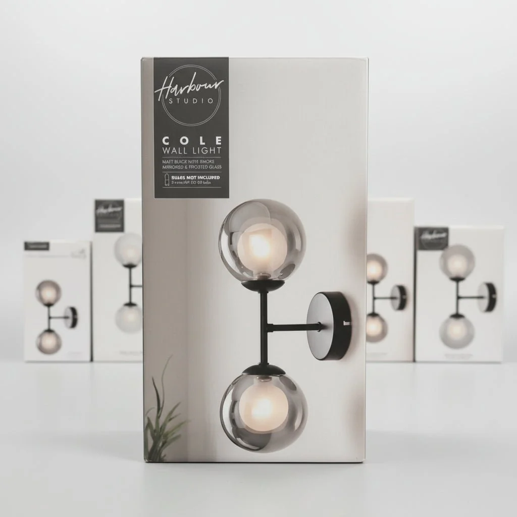 Harbour Studio Matte Black Cole Double Wired LED Wall Light - Image 4