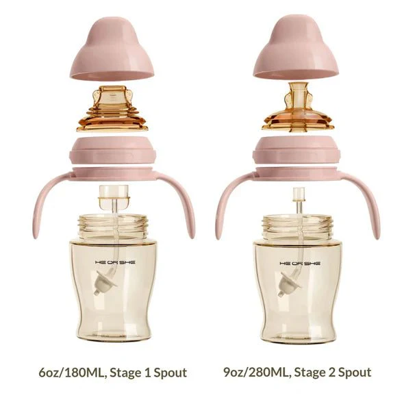 HEORSHE Dental-care Sippy Cup - 180ml (Pink) - Stage 1 6M+ - Image 3