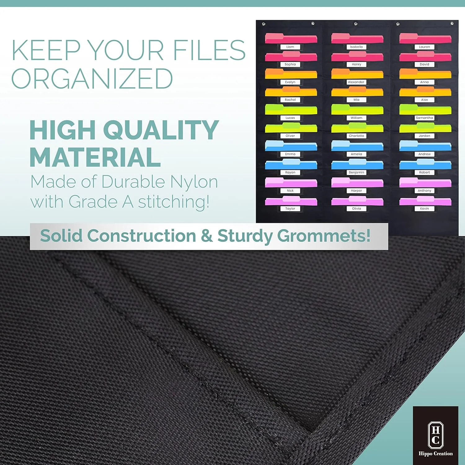 Hippo Creation Pocket charts (Black - 1Pack, 30 Pocket) - Image 2