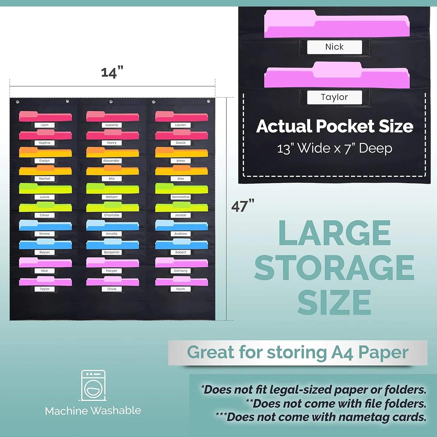 Hippo Creation Pocket charts (Black - 1Pack, 30 Pocket) - Image 4
