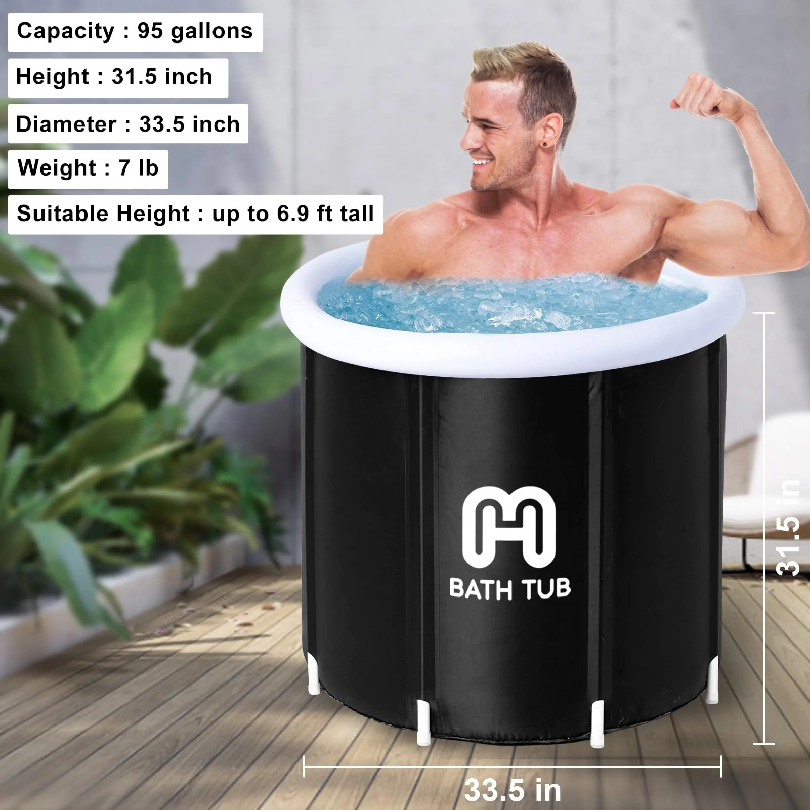 HotMax Portable Ice Bath Cold Water Therapy - Large - Image 3