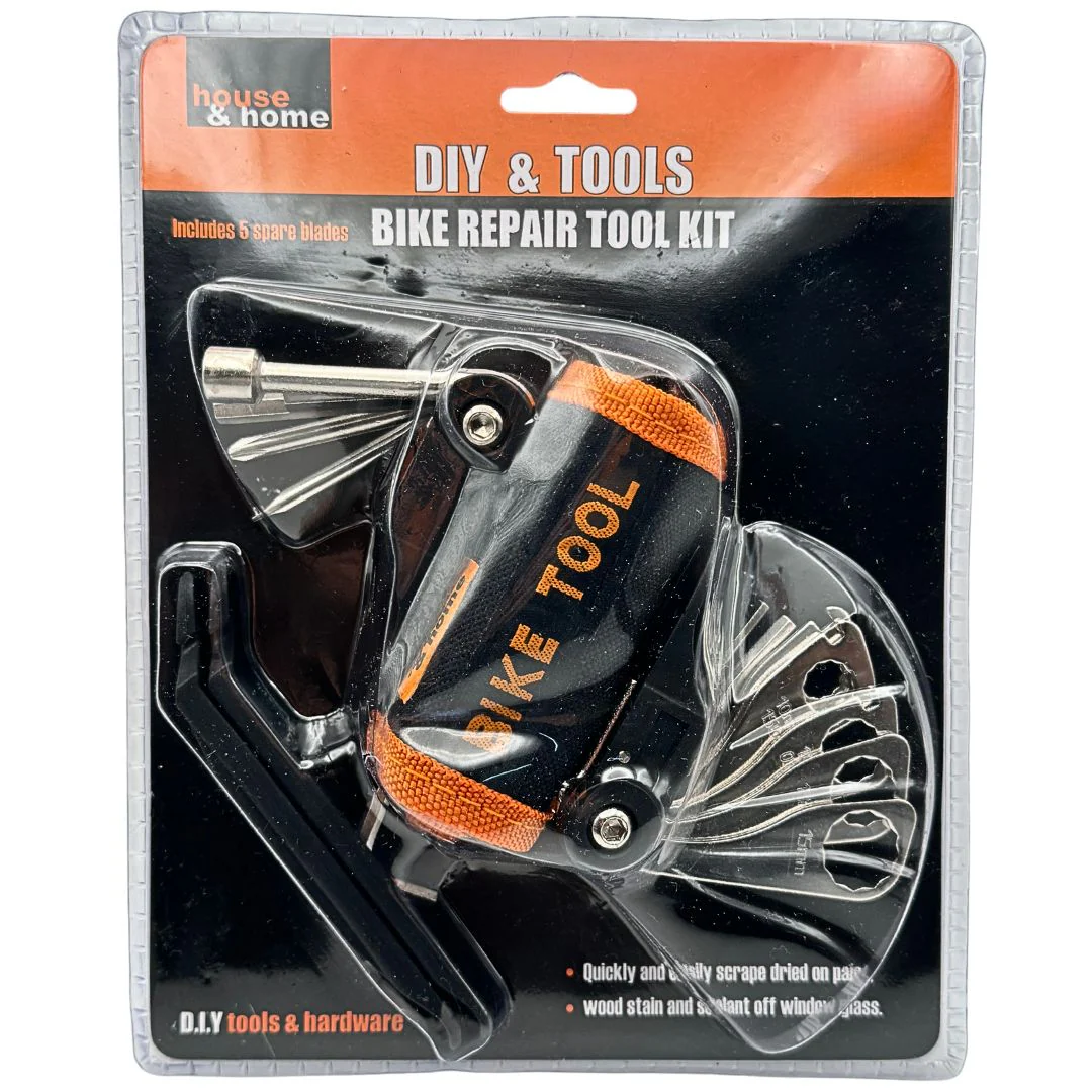 Bike Repair Tool Kit with Hex Key, Wrench & Screwdrivers