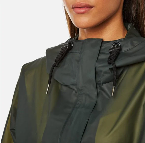 Hunter Women Raincoat Vinyl Smock - Dark Olive - XS (Size 6) - Image 2