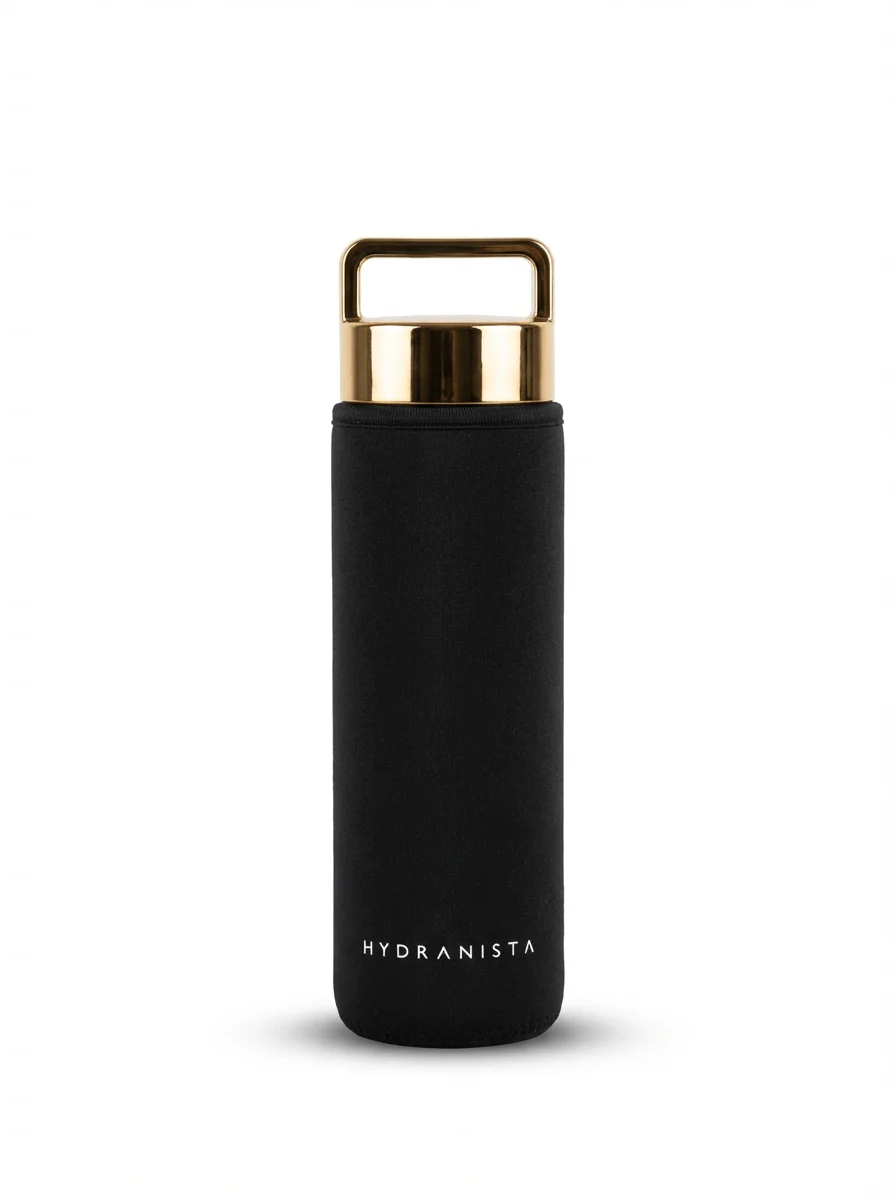 Hydranista glass water bottle - Silver Lid - Image 4