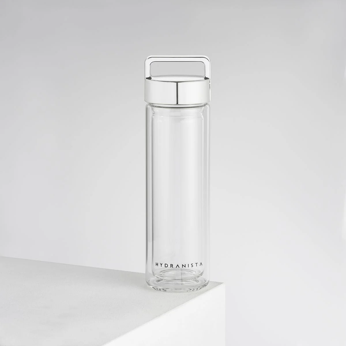 Hydranista glass water bottle - Silver Lid - Image 7