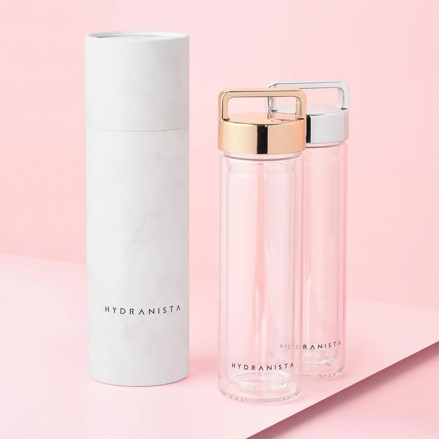 Hydranista glass water bottle - Silver Lid - Image 8