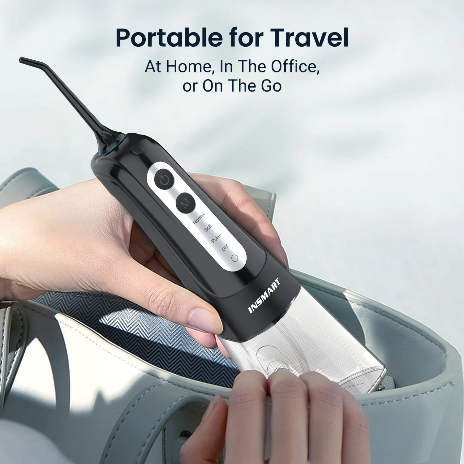 INSMART Water Flosser for Teeth - Cordless (Black) - Image 5