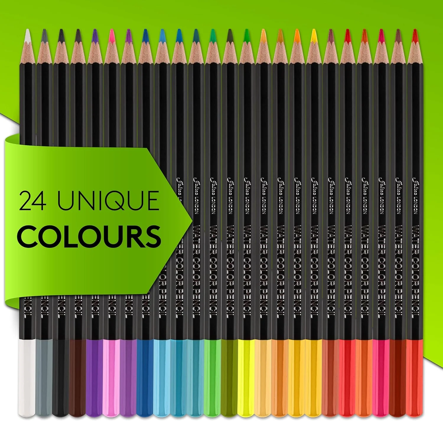 Jabina - 24 Professional Watercolour Pencils plus case - Image 2