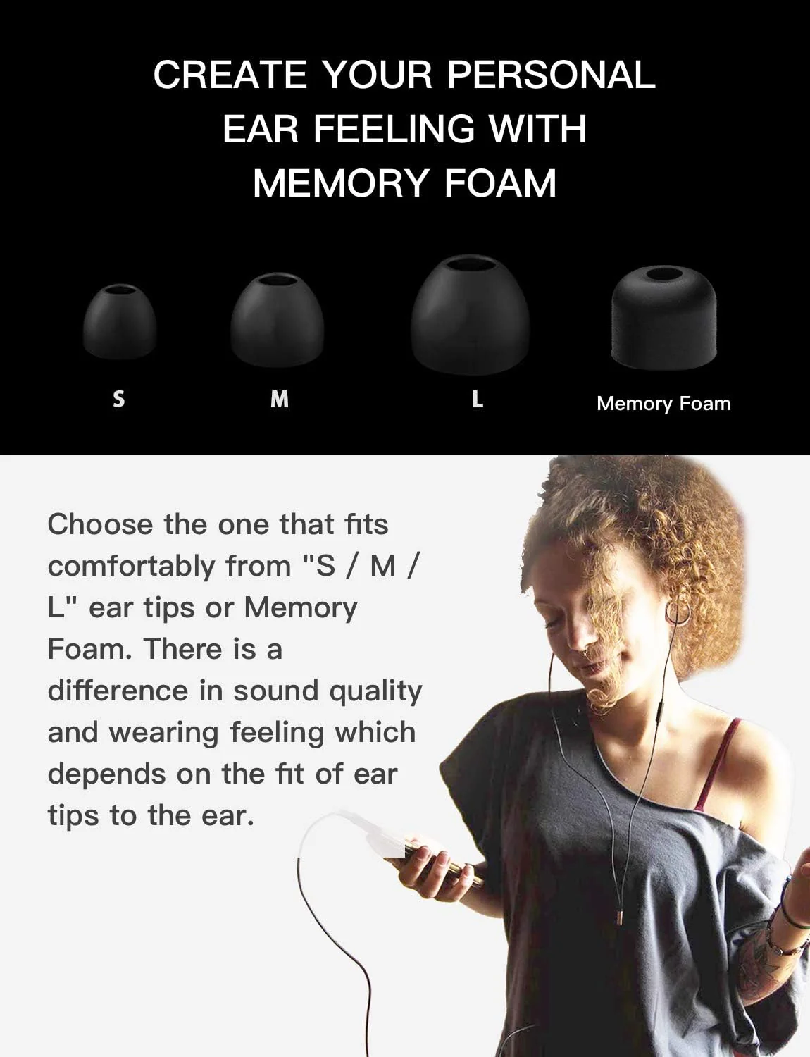 Jayfi JEB-101 Saucer-Type in-Ear Headphones with Memory Foam Earplug - Image 5