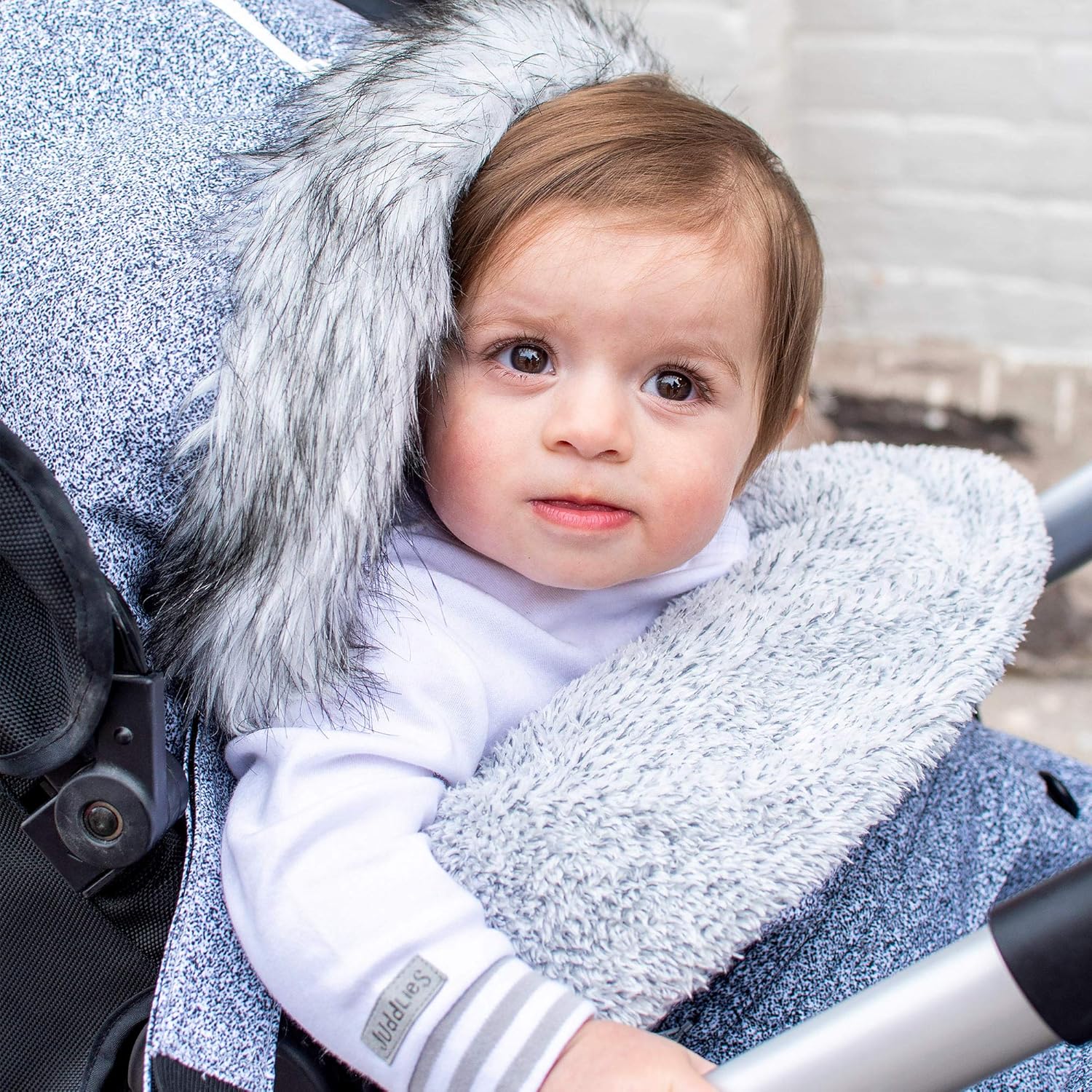 Juddlies Infant Push Chair & Car Seat Bag - Salt & Pepper Grey 0-12 Months - Image 2