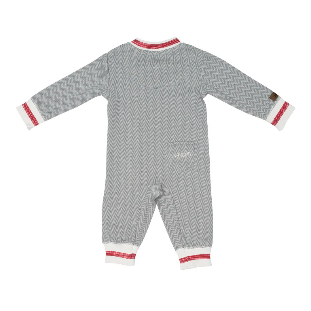 Juddlies Organic Cottage Playsuit - Driftwood Grey (Newborn) - Image 2