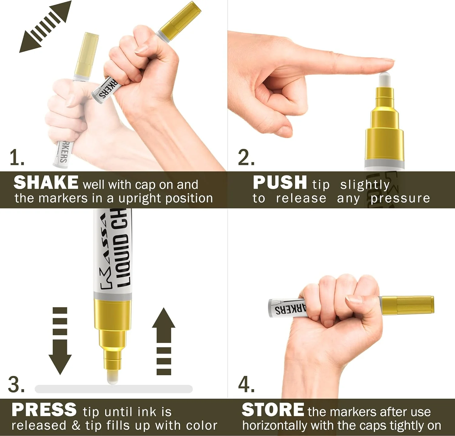 Kassa Liquid Chalk Markers Fine Tip (10 Pack 3mm) - Image 7