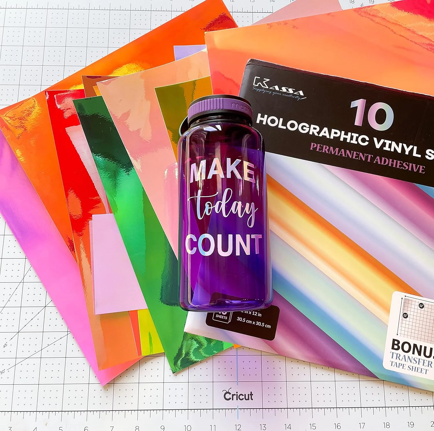 Kassa Permanent Holographic Vinyl Sheets (10 Pack 12x12 Inch) - Image 5