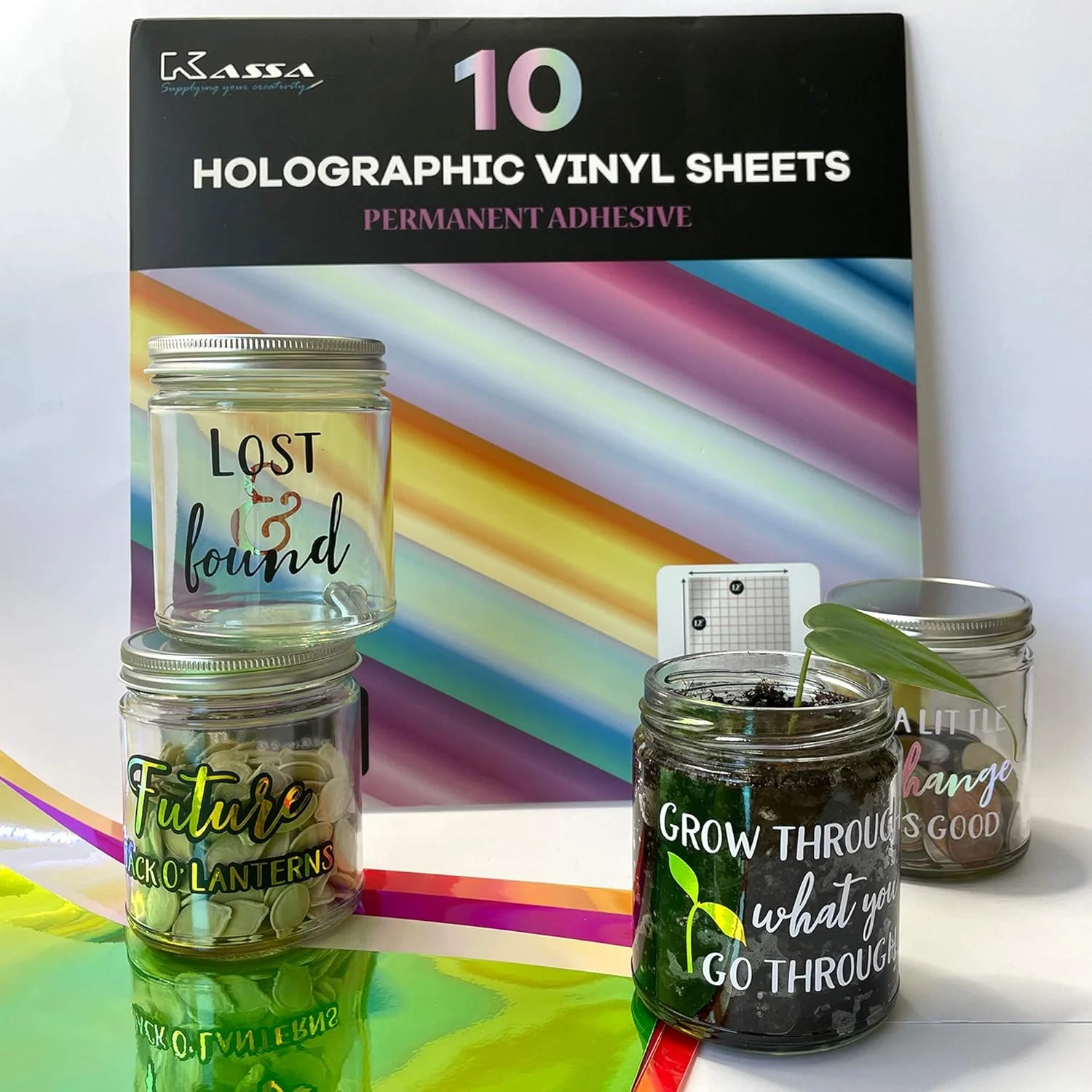 Kassa Permanent Holographic Vinyl Sheets (10 Pack 12x12 Inch) - Image 8