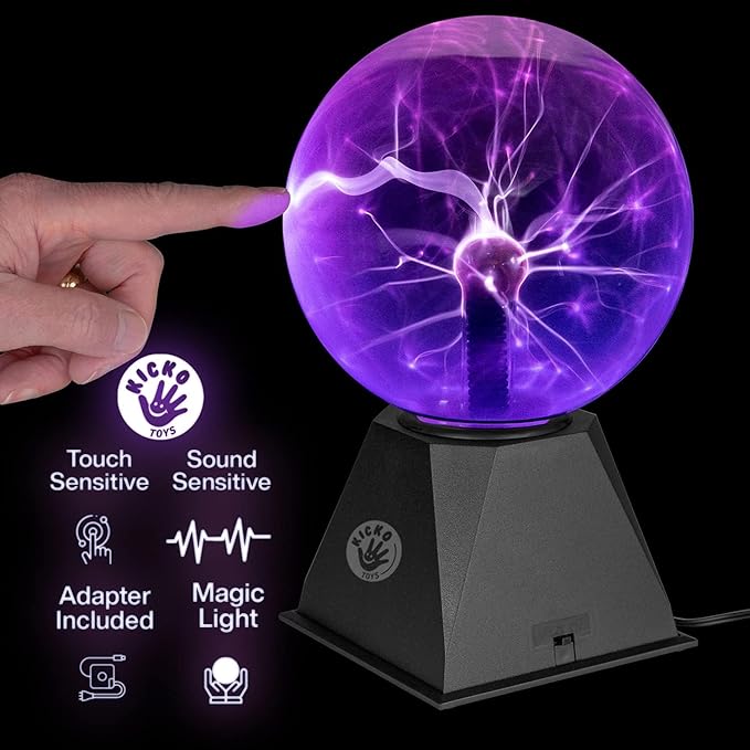 Kicko Purple Plasma Ball - Touch & Sound Sensitive Lightning Lamp - Image 2