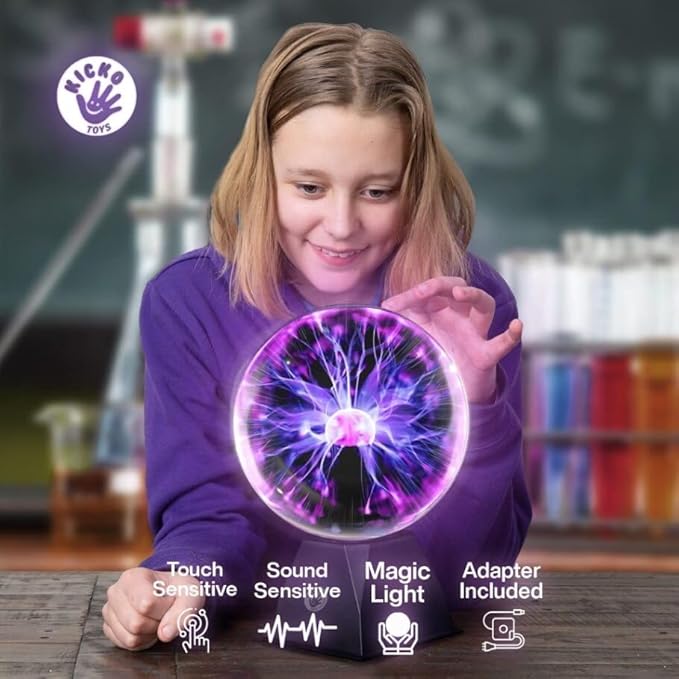 Kicko Purple Plasma Ball - Touch & Sound Sensitive Lightning Lamp - Image 6