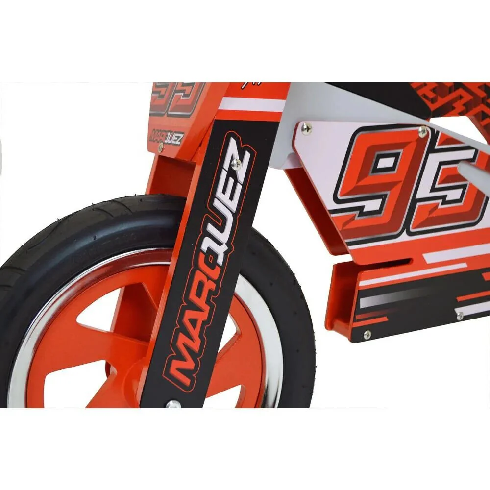 Kiddimoto Marc Marquez Red Wooden Balance Bike - Age 2+ - Image 2