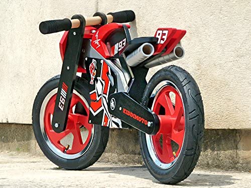 Kiddimoto Marc Marquez Red Wooden Balance Bike - Age 2+ - Image 3