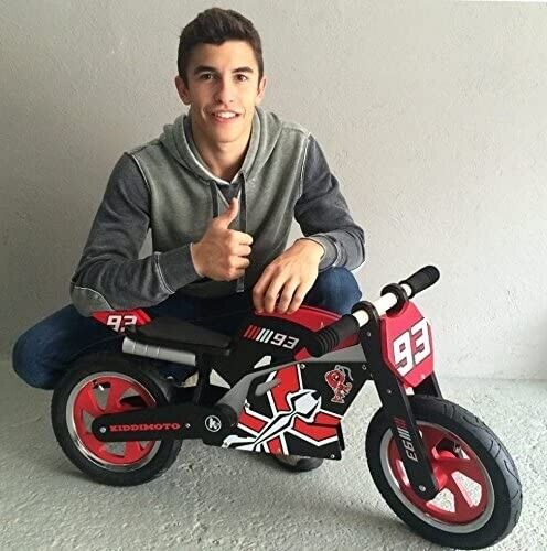 Kiddimoto Marc Marquez Red Wooden Balance Bike - Age 2+ - Image 4