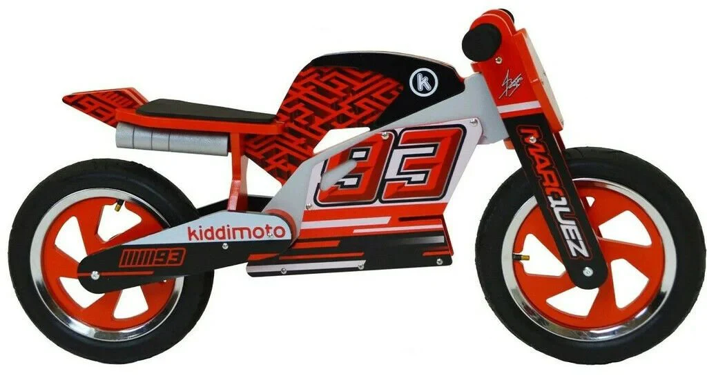 Kiddimoto Marc Marquez Red Wooden Balance Bike - Age 2+ - Image 5