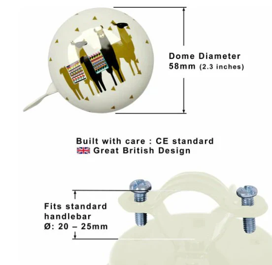 Kiddimoto Llama White Bike Bell - Image 3