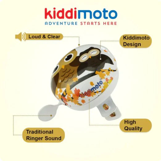 Kiddimoto Owl White Bike Bell - Image 3