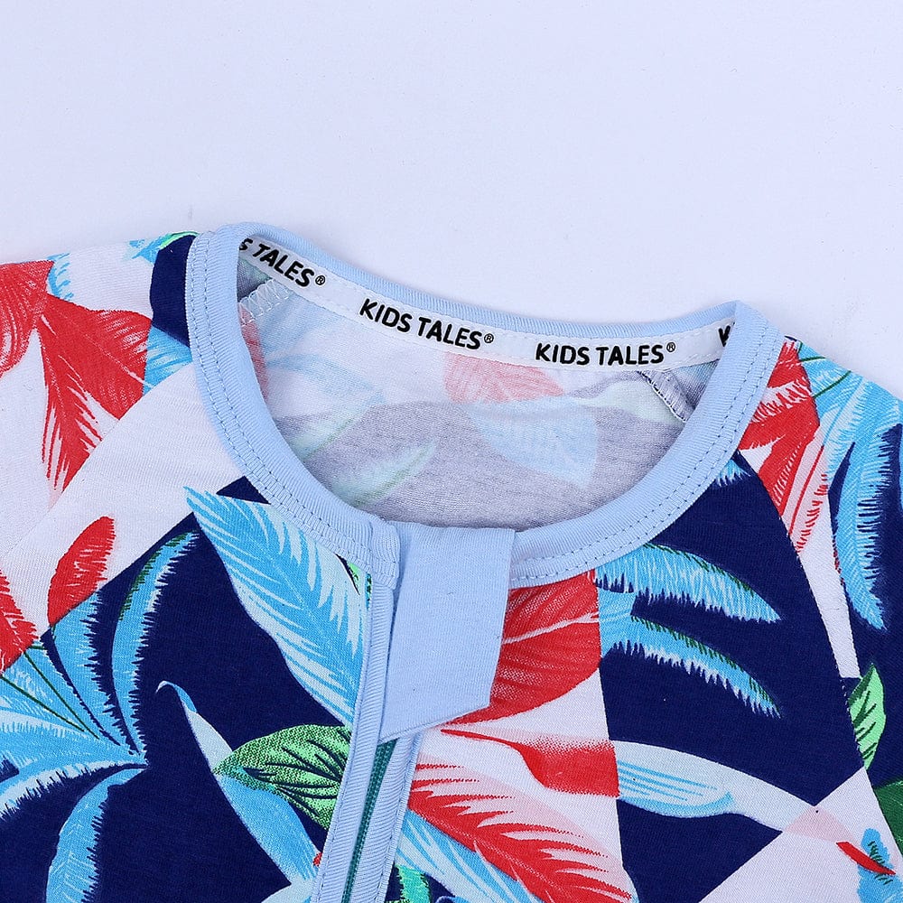 Kids Tales Abstract Fronds Baby Zip Sleepsuit (Various Sizes) - Image 3