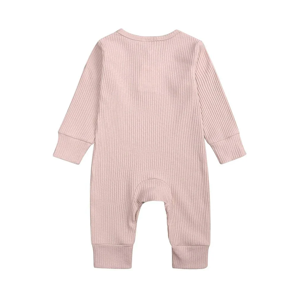 Kids Tales Blush Henley-Style Baby Sleepsuit - Various Sizes - Image 2