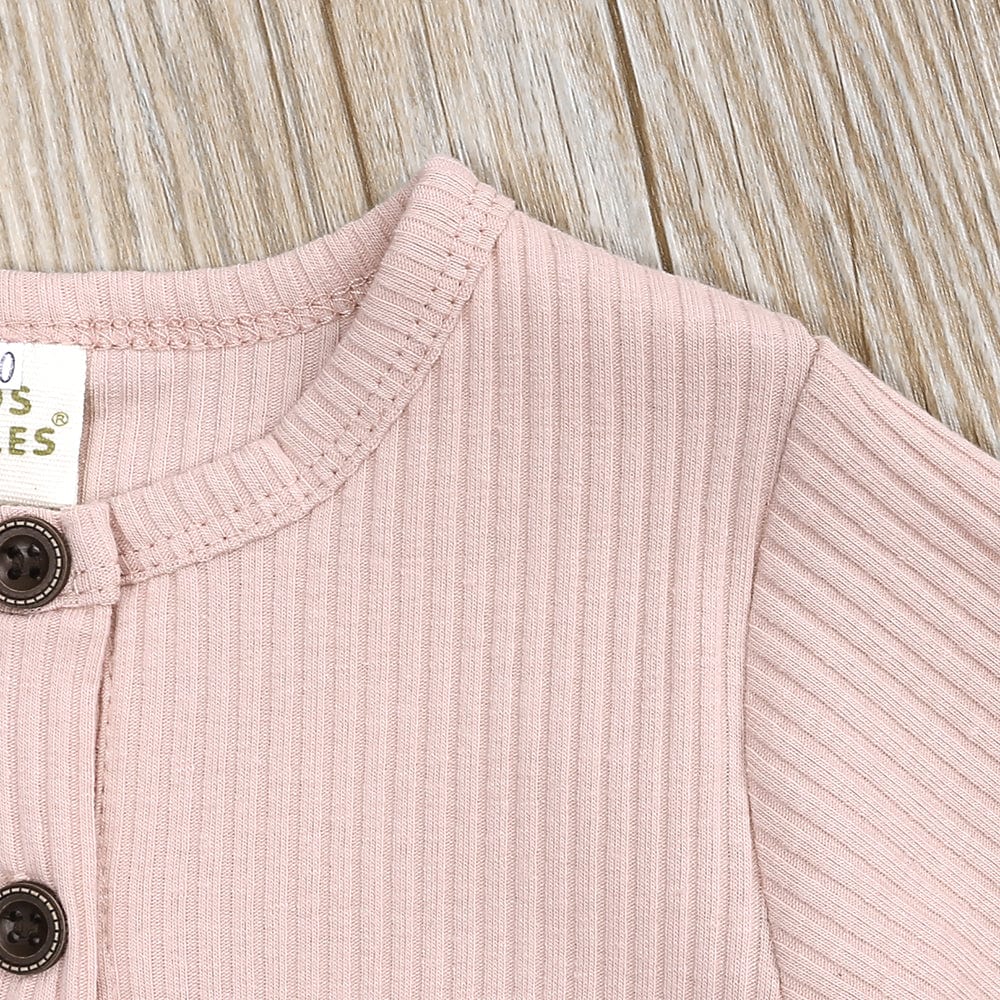 Kids Tales Blush Henley-Style Baby Sleepsuit - Various Sizes - Image 3