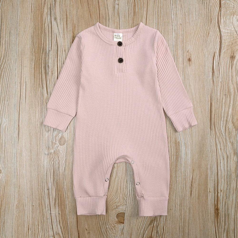 Kids Tales Blush Henley-Style Baby Sleepsuit - Various Sizes - Image 4