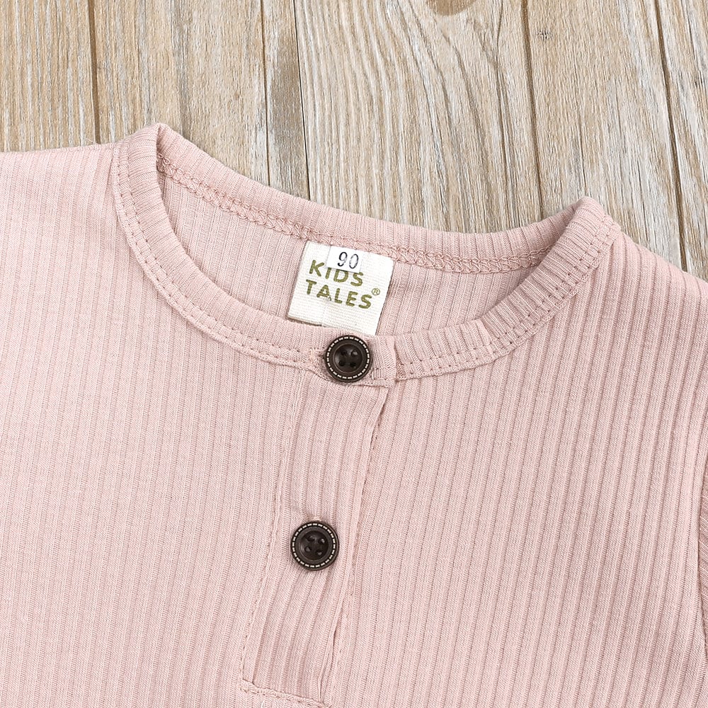 Kids Tales Blush Henley-Style Baby Sleepsuit - Various Sizes - Image 5