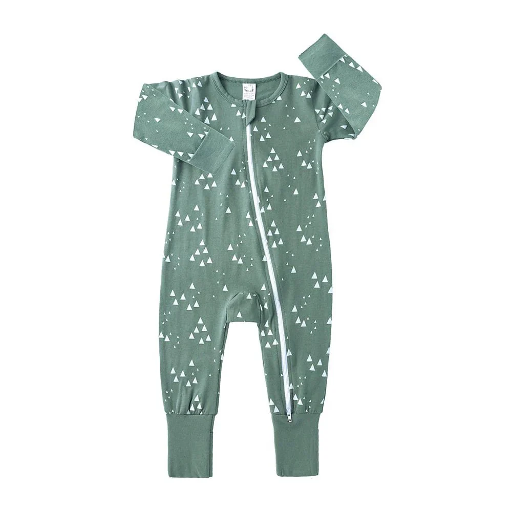 Kids Tales Fields Of Green Baby Zip Baby Sleepsuit (Various Sizes) - Image 3