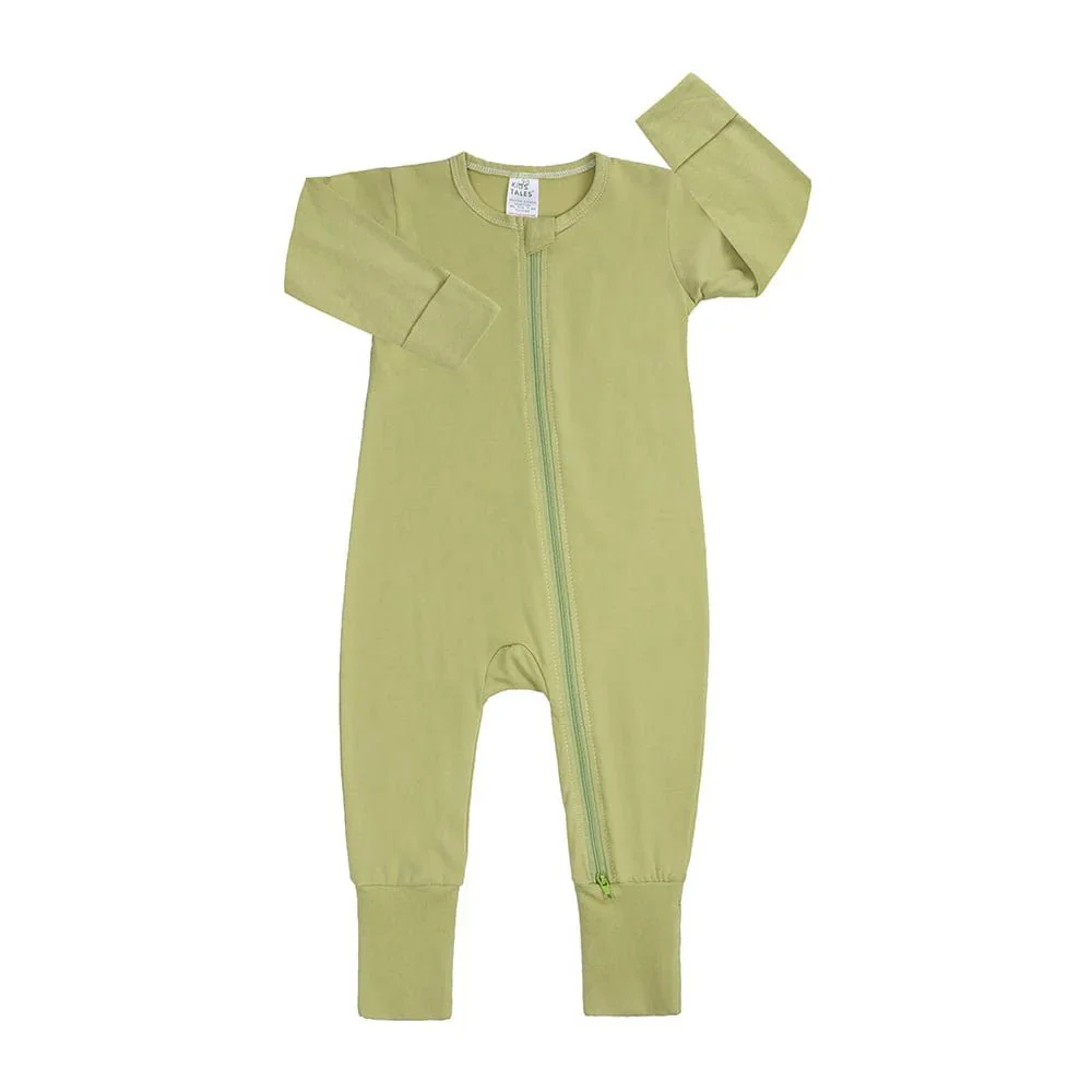 Kids Tales Lime Green Zip Baby Sleepsuit (Various Sizes) - Image 5