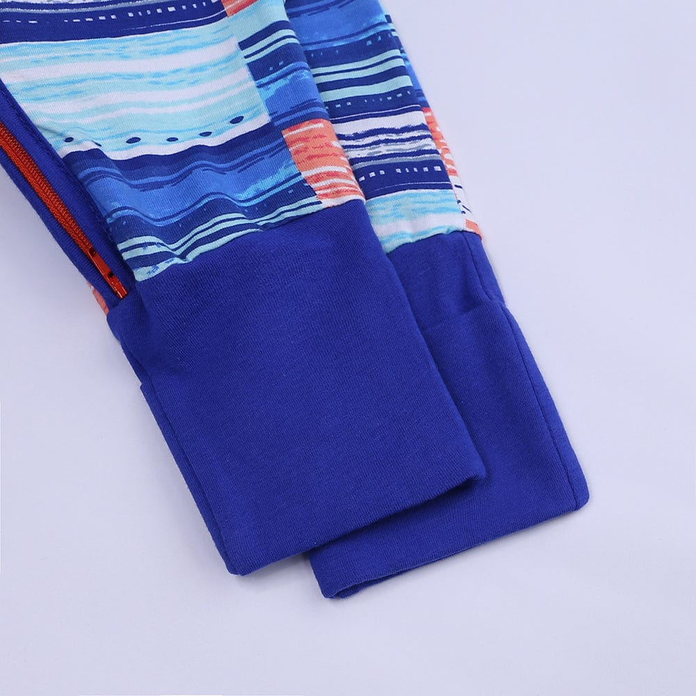 Kids Tales Peachy Blue Colour Block Zip Baby Sleepsuit (Various Sizes) - Image 5