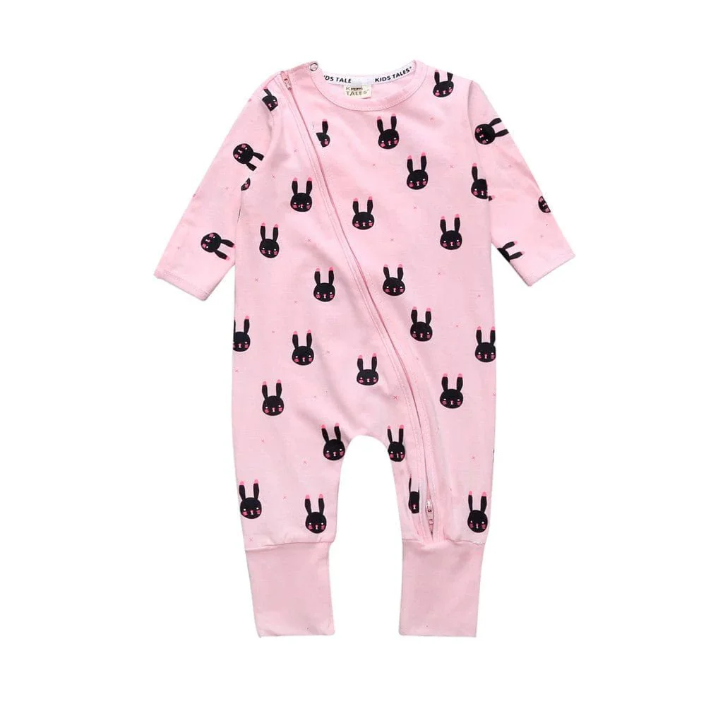 Kids Tales Pink Bunny Baby Zip Sleepsuit (Various Sizes)