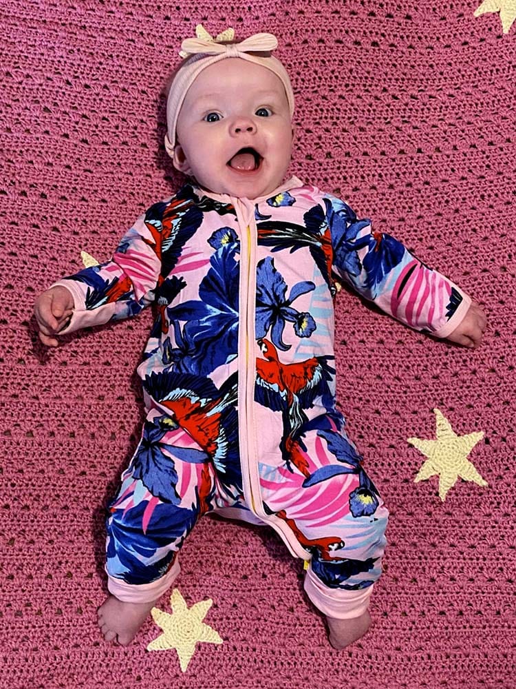 Kids Tales Pink Jungle Zip Baby Sleepsuit with Hand & Feet Cuffs (Various Sizes) - Image 4
